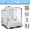 HUWOYG Stainless Steel Canopy Frame for Four-Post Beds, 2.0 x 2.2 m, No Mosquito Net view 3