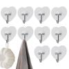 Generic Adhesive Wall Hooks - 10 Pack Heart-Shaped Hooks for Towel and Coat Hanging view 1