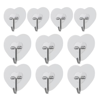 Strong Adhesive Wall Hooks - 10 Pack