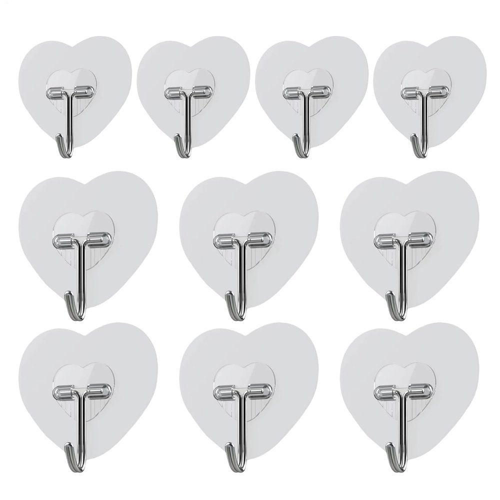 Strong Adhesive Wall Hooks - 10 Pack