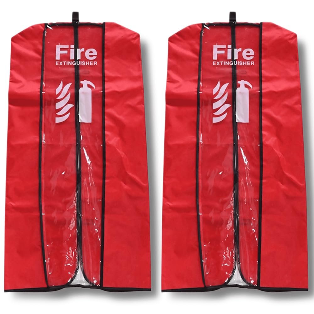Fire Extinguisher Cover, Large, 2-Pack – Transparent, Waterproof, Weather-Resistant Cover for Extinguishers up to 10 kg