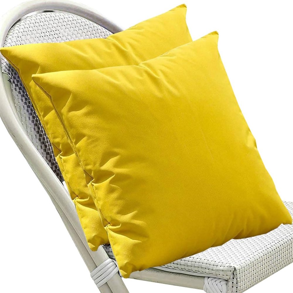Waterproof Decorative Pillow Covers, Yellow, 60 x 90 cm, Set of 2