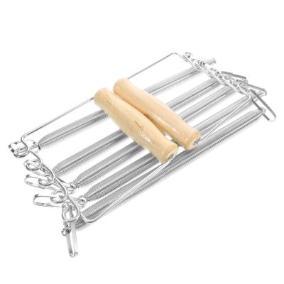 TOYANDONA Detachable Chest Expander with Wooden Handle and Spring Resistance for Arm and Chest Training, Multifunctional Home Workout Equipment