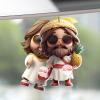 Jesus Christmas Ornament - 2D Decorative Acrylic Jesus Pendant | 4-Piece Set view 3