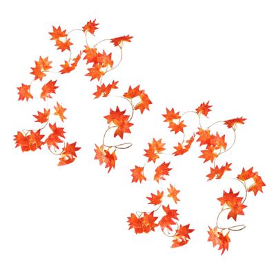 Gatuida 2-Pack Red Maple Leaf Garland