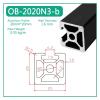 1PC 2020N T-Slot Aluminum Profile DIY Frame Linear Rail Extrusion Metal Frame Machine CNC 3D Printer Sealing Groove (OB-2020N3-b, 950mm) view 2