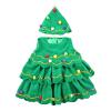 Girls' Christmas Tree Costume Dress and Hat, Green, 11–12 Years view 1