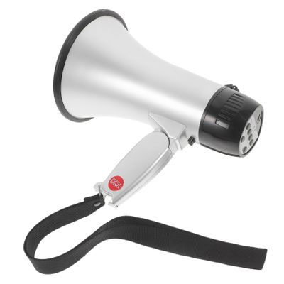 25W Silver ABS Handheld Megaphone with 240-Second Recording for Halloween Parties