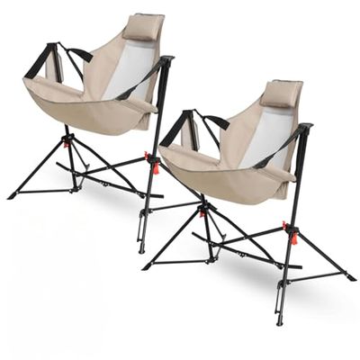 Hammock Camping Chairs, Foldable Portable Rocking Chairs, Set of 2