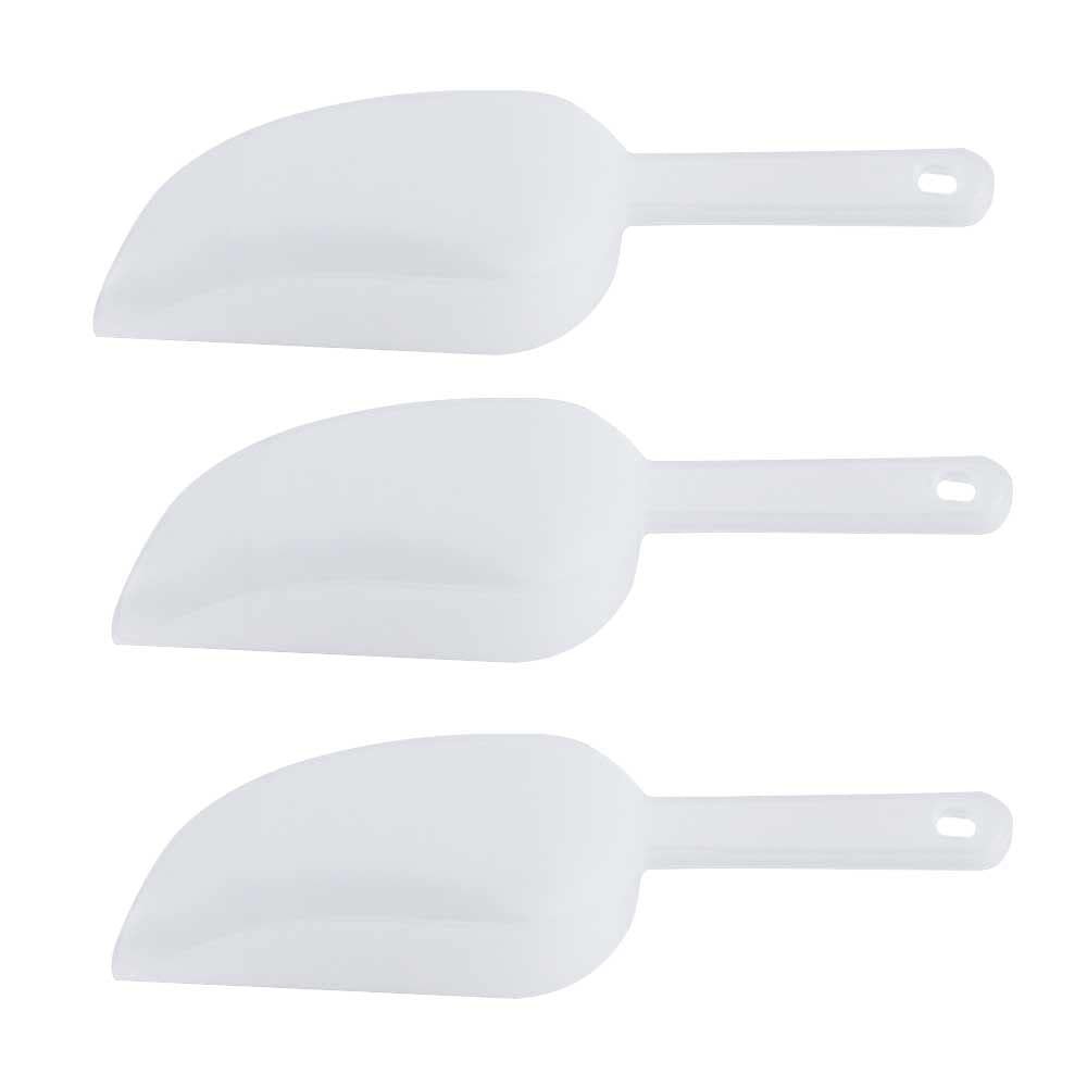 3 x Clear Plastic Scoops for Food
