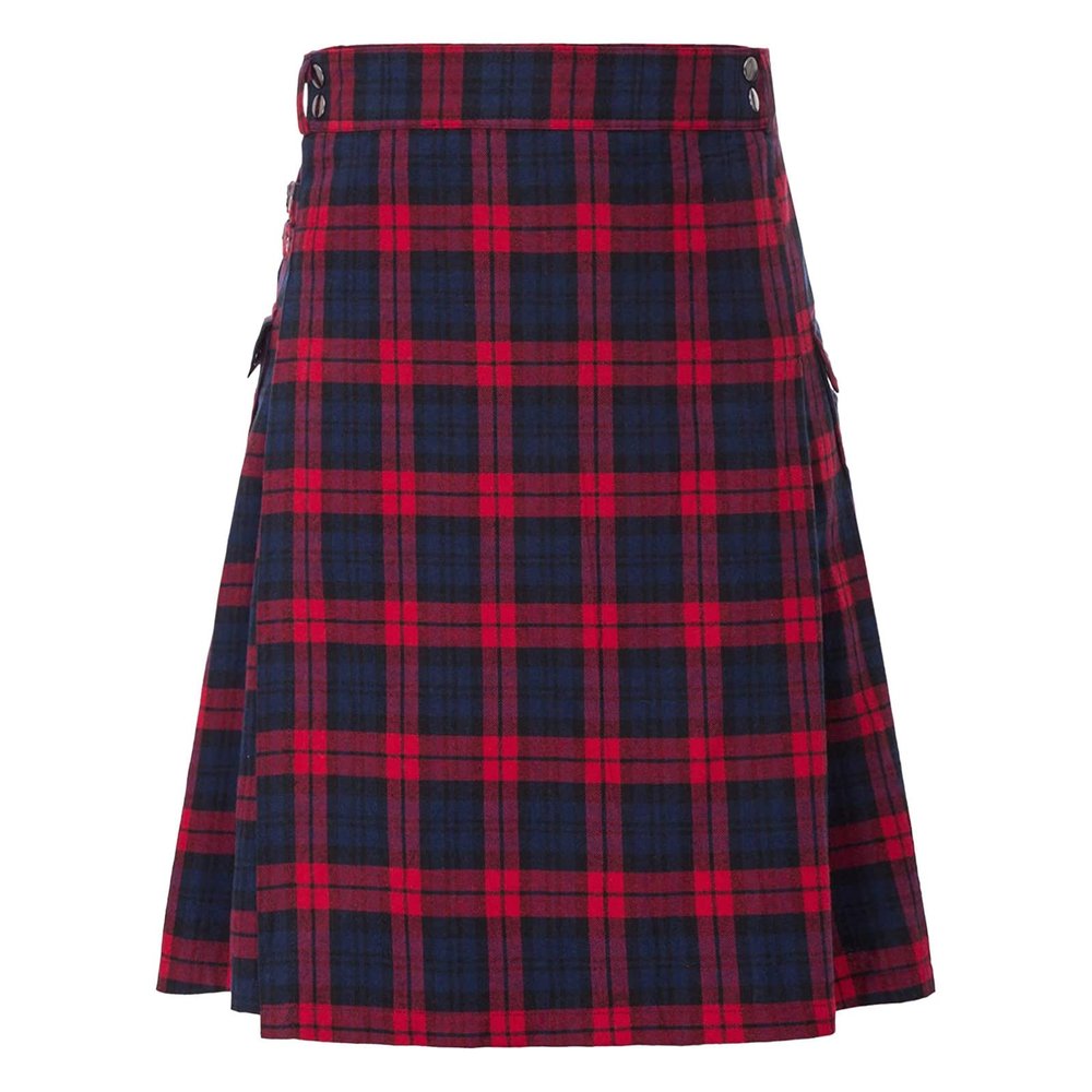 Men’s Green Kilt, Vintage Scottish Medieval Wrap Skirt with Cargo Pockets