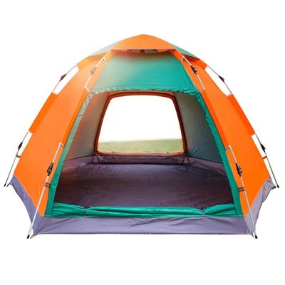Four-Season Family Camping Tent for 3–4 People, Pop-Up Sun Shelter, Easy Setup, Black, for Beach, Hiking, Backpacking, and Fishing