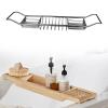 Multifunctional Stainless Steel Bathtub Tray, Silver Bathtub Caddy for Relaxation and Self-Care view 2