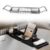 Multifunctional Stainless Steel Bathtub Tray, Silver Bathtub Caddy for Relaxation and Self-Care view 3
