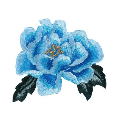 Peony Flower Pattern Iron-On Patch, 14 x 12.5 cm