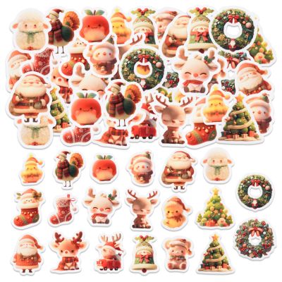 40 Christmas Stickers - Cartoon Felt Series