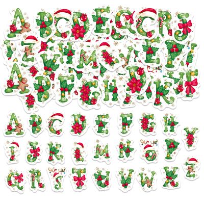 52 Christmas Letter Stickers - Mini Scrapbook Stickers Set