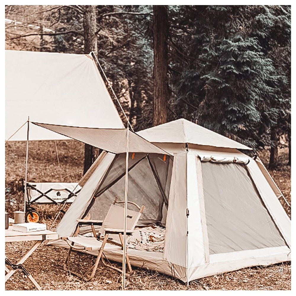 Naturehike 4-Person Tent, 3-Second Setup, Stable Easy Tent for Camping and Hiking