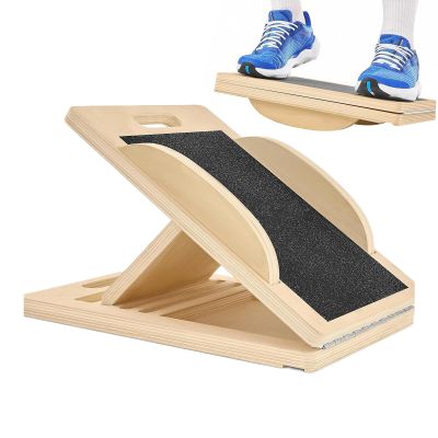 Adjustable Wooden Slant Board for Calf Stretching and Balance Training