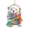 Polar Bear Ornament - Acrylic Christmas Decor view 1