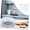 LAPYAPPE Clear Round Cake Box, PP Cake Carrier with Handle for Cakes and Cupcakes view 2