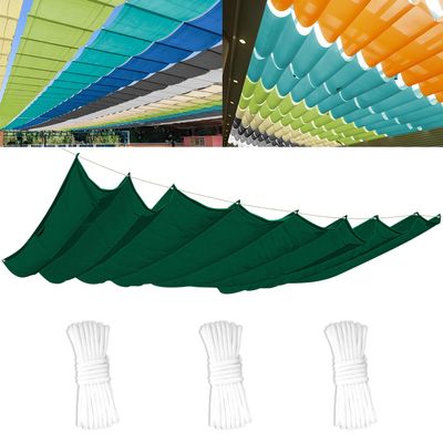 Retractable Wave Sun Shade 1x2 (W x L), Adjustable Shade Cover with 95% UV Protection, Roll-Up Waterproof Awning for Outdoor Pergolas, Gardens, and Balconies, Dark Green