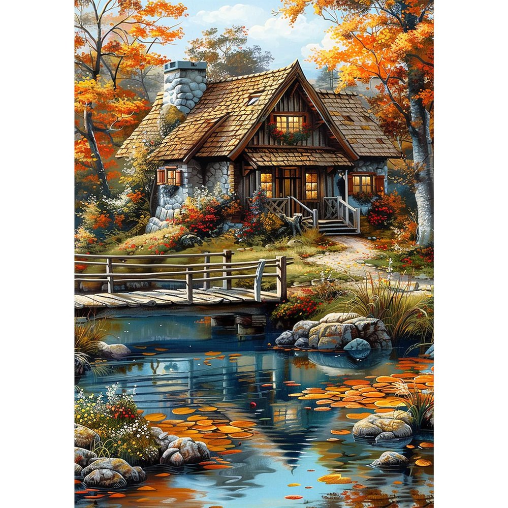 NEWENMO DIY Beautiful House Diamond Painting
