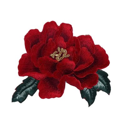Peony Flower Pattern Iron-On Patch, 14 x 12.5 cm