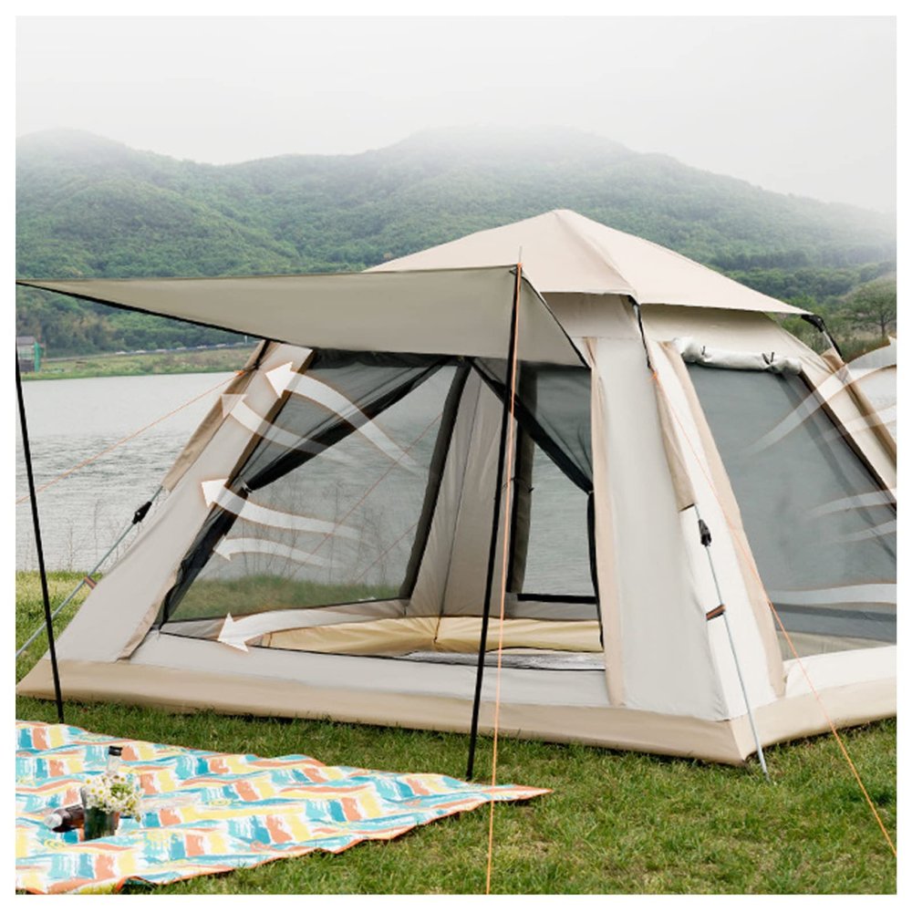 A-Frame Tent for 4 People, Spacious Stand-Up Tent for Adults