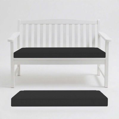 AZMAHT Linen Bench Cushion, Black, 120 x 35 x 5 cm