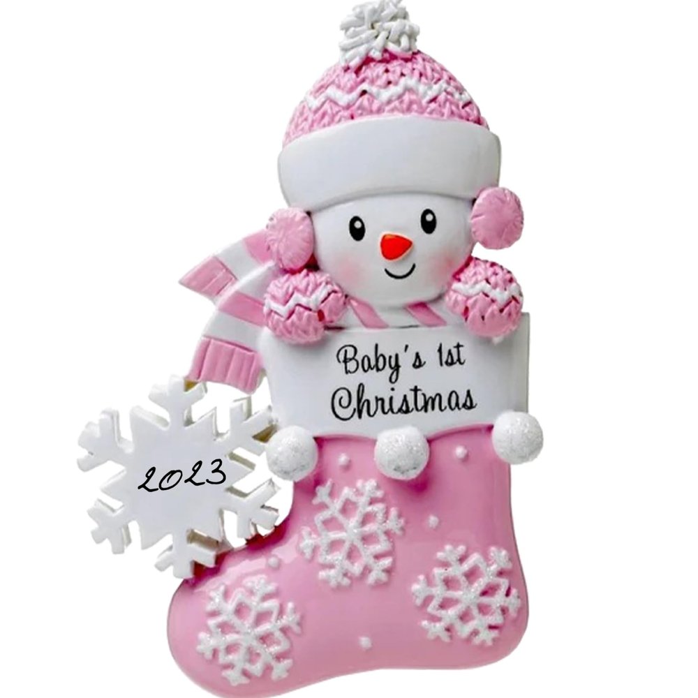 Personalized Christmas Decorations - Snowflake Baby's First Ornament