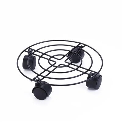 QAUUCP Movable Plant Caddy, Round Iron Plant Stand with Universal Wheels and Brake, 25/30/35 cm (35 × 6 cm Stand)