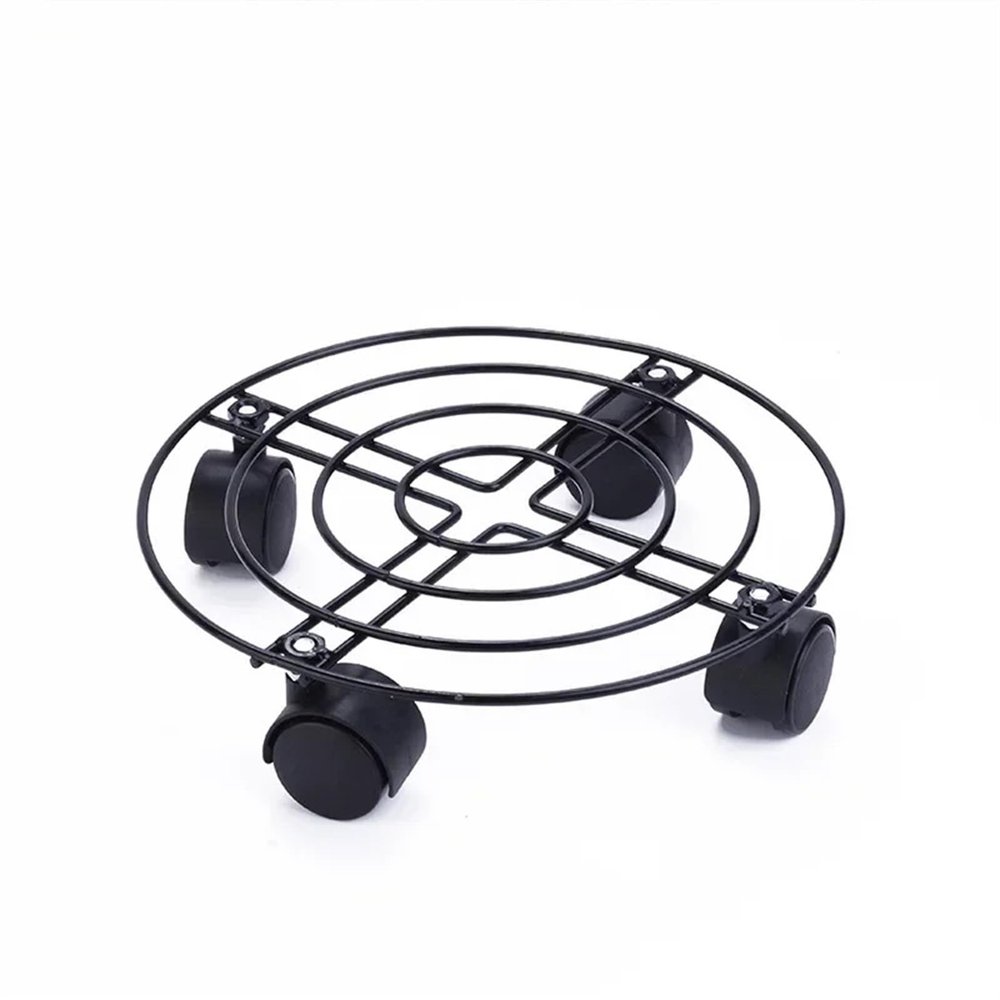 QAUUCP Movable Plant Caddy, Round Iron Plant Stand with Universal Wheels and Brake, 25/30/35 cm (35 × 6 cm Stand)
