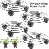 QAUUCP Movable Plant Caddy, Round Iron Plant Stand with Universal Wheels and Brake, 25/30/35 cm (35 × 6 cm Stand) view 2