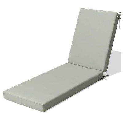 EXZFW 8 cm Thick Weather-Resistant Sun Lounger Cushion, Portable Outdoor Garden Lounger Pad, Recliner Seat Cushion with Adjustable Strap, Gray 33, 183 x 53 x 5 cm