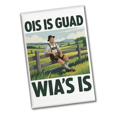 Satisfied Farmer Ois is Guad Souvenir Magnet