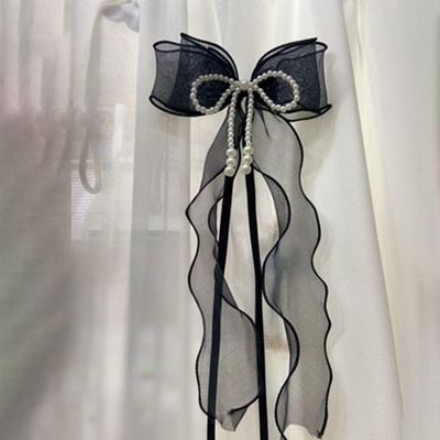 Curtain Tieback with Bow, Black