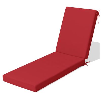 EXZFW 8 cm Thick Weather-Resistant Sun Lounger Cushion, Portable Outdoor Chaise Lounge Pad with Adjustable Straps, Red 50, 203 x 66 x 10 cm