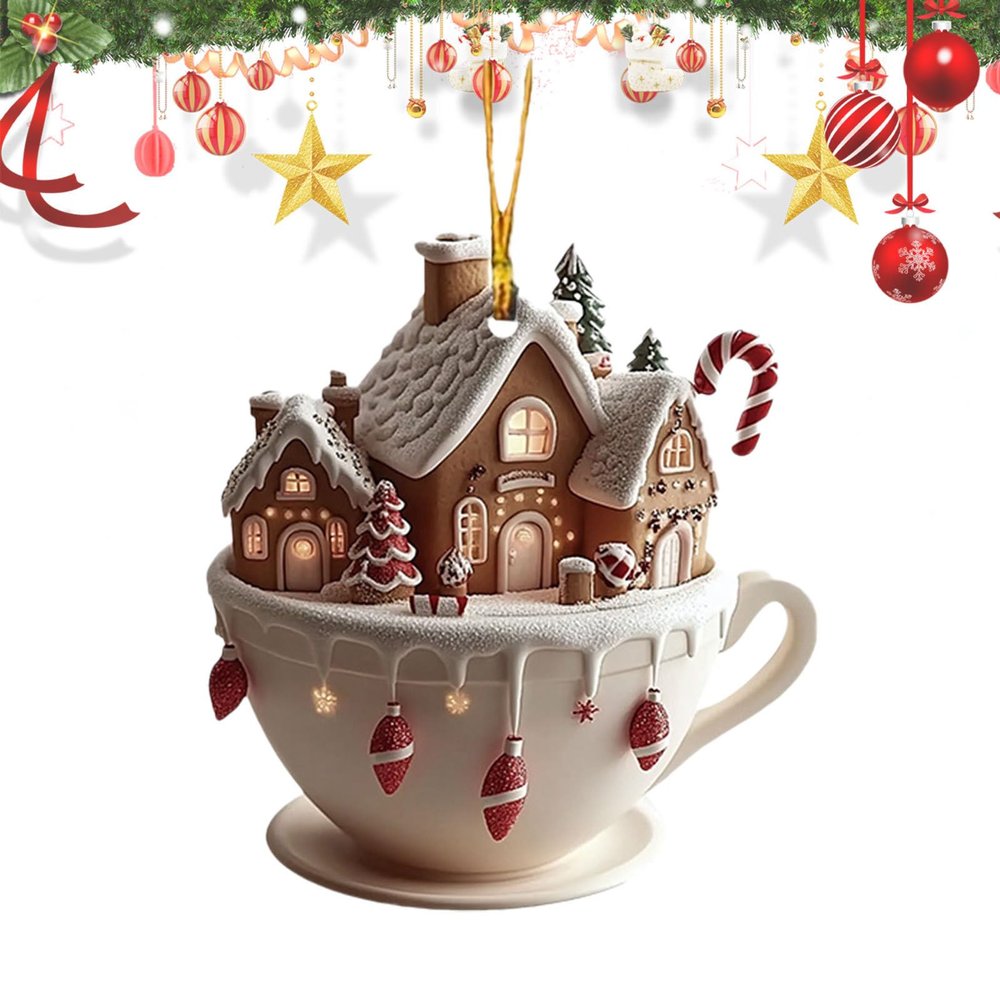 Christmas Mug Ornament - Winter Theme Decoration