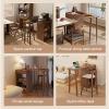 JHDXL Modern Extendable Bar Table with Storage and Rotating Top, Walnut, 50 in view 4