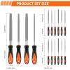17-Piece Metal File Set, T12 Alloy Steel, 4 Large Files, 12 Needle Files and Wire Brush view 2