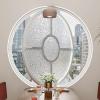 360° Rotating Round Aluminum Window with Handles, Tempered Glass, White, 23.62 in/60 cm view 1