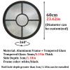 360° Rotating Round Aluminum Window with Handles, Tempered Glass, White, 23.62 in/60 cm view 2