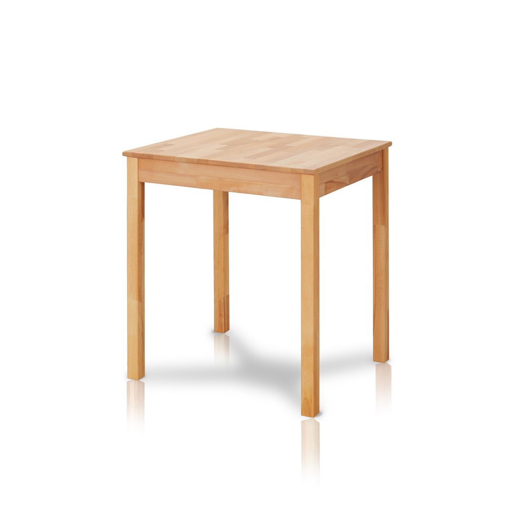 KHG Solid Beech Dining Table 70 x 60 cm, Country Style, Straight Edge, for 2