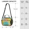 Yopersonalizes Insulated Lunch Bag for Kids and Adults, Orange Blue Dahlia view 3
