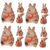 Abaodam 4 Sets Resin Rabbit Figurines, Cute Cartoon Garden Décor for Indoor and Outdoor Use, 3 Pieces × 4 view 1