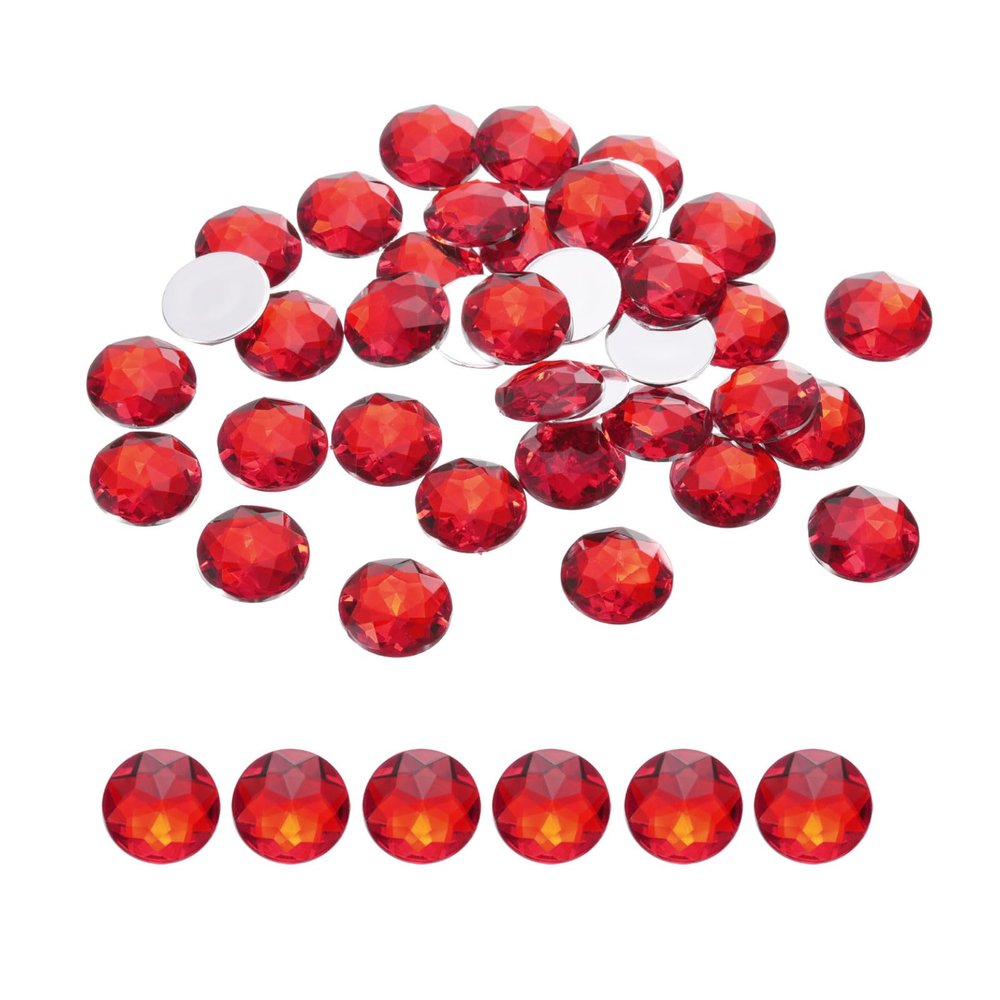 QUARKZMAN 100 Pcs Flat Back Rhinestones, SS45 Red