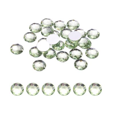 QUARKZMAN 50 Pcs Flat Back Rhinestones, Light Green
