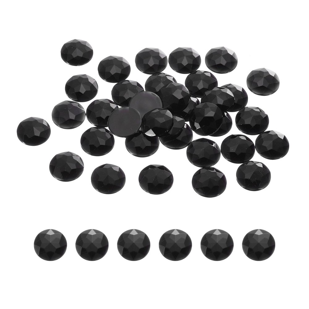 QUARKZMAN 50 Pcs Flat Back Rhinestones, Black