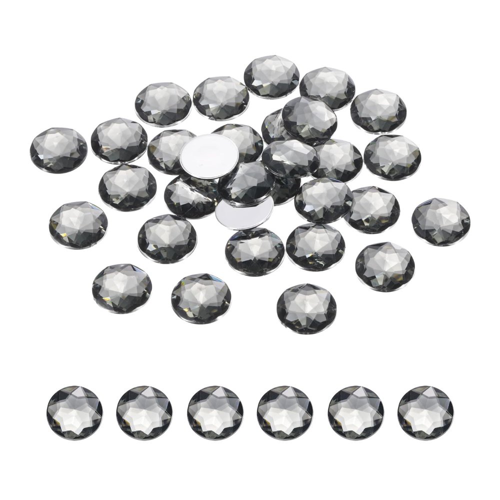 QUARKZMAN 100 Pcs Flat Back Rhinestones, SS45 Gray